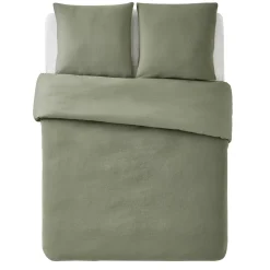 Parure de lit en gaze de coton ANOKIAS kaki 240 x 260 cm - 4MURS