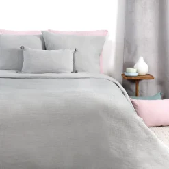 Parure de lit en gaze de coton ANOKIAS gris perle 240 x 260 cm - 4MURS