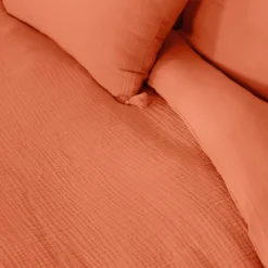 Parure de lit en gaze de coton ANOKIAS caramel 240 x 220 cm - 4MURS