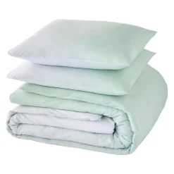 Parure de lit en percale de coton UMA bleu acqua 260 x 240 cm - 4MURS