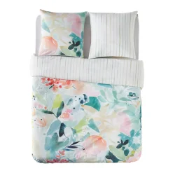 Parure de lit en percale de coton AQUARELLA multicolore 240 x 220 cm