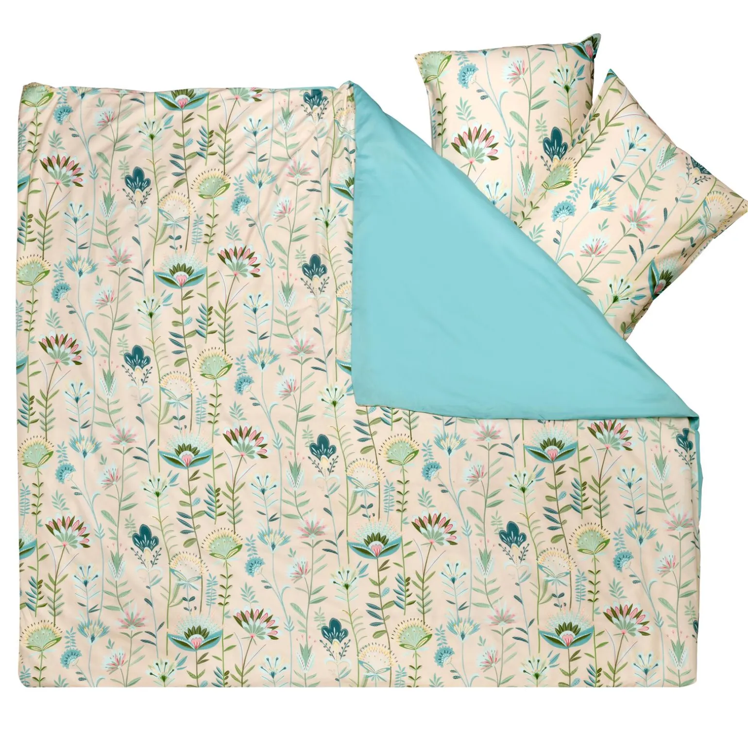 Parure de lit en percale de coton BALATA rose 260 x 240 cm - 4MURS