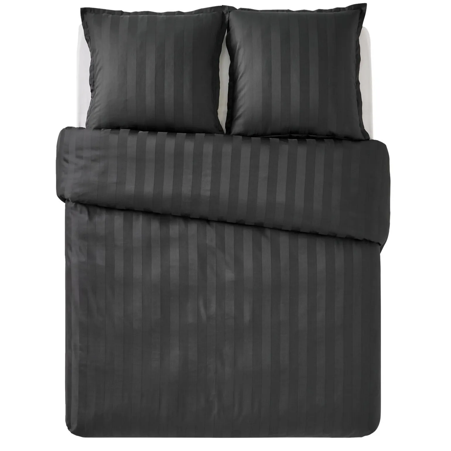 Parure de lit en satin de coton BONE anthracite 260 x 240 cm - 4MURS