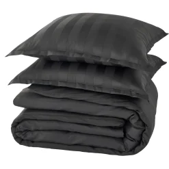 Parure de lit en satin de coton BONE anthracite 240 x 220 cm - 4MURS