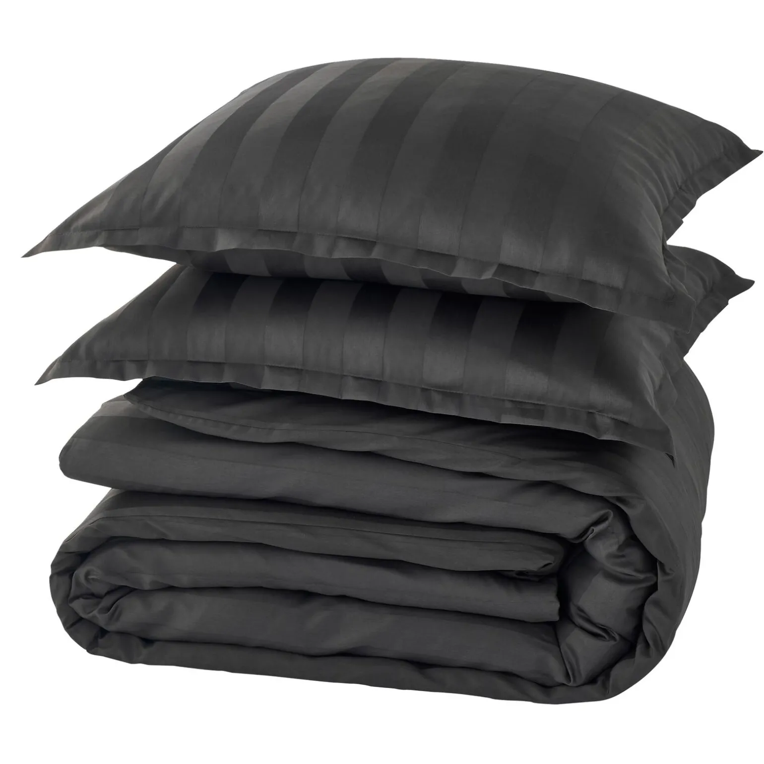 Parure de lit en satin de coton BONE anthracite 240 x 220 cm - 4MURS