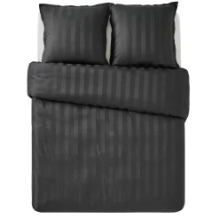 Parure de lit en satin de coton BONE anthracite 240 x 220 cm - 4MURS