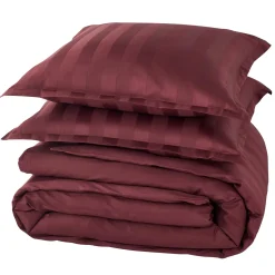 Parure de lit en satin de coton BONE bordeaux 240 x 220 cm - 4MURS