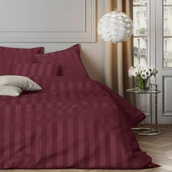 Parure de lit en satin de coton BONE bordeaux 240 x 220 cm - 4MURS