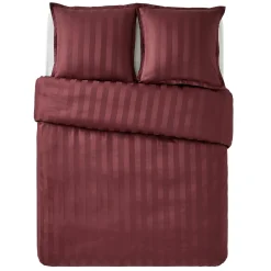 Parure de lit en satin de coton BONE bordeaux 260 x 240 cm - 4MURS