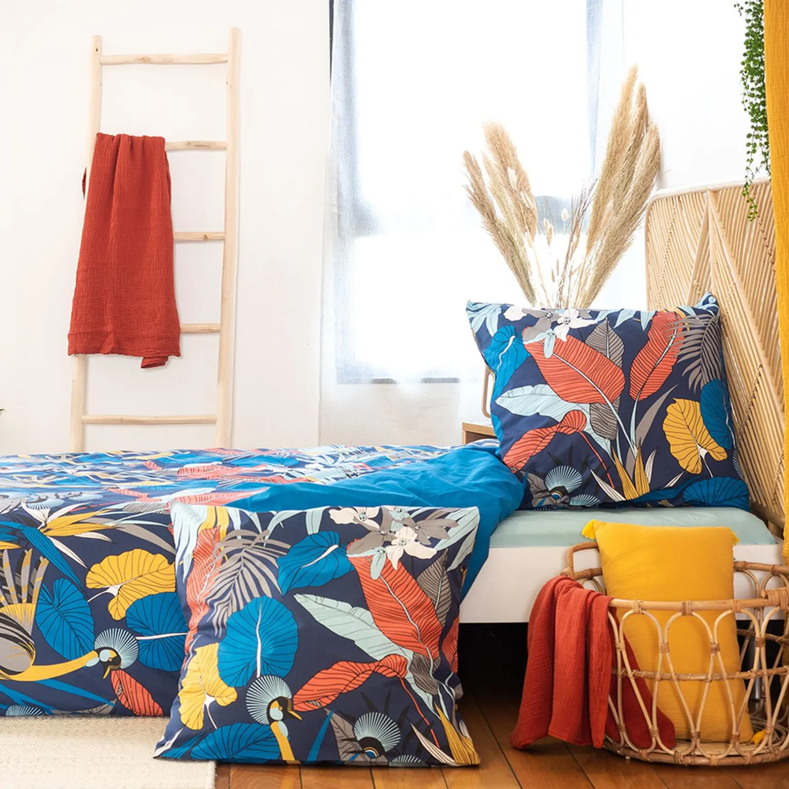 Parure de lit en satin de coton PARADE multicolore 260 x 240 cm