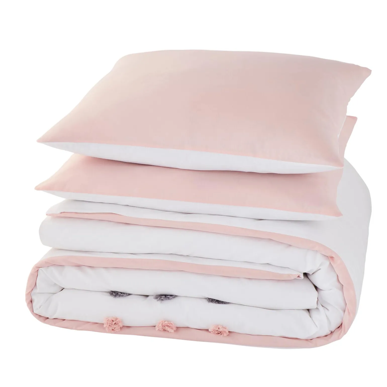 Parure de lit en toile de coton POUPIE blanc 240 x 220 cm - 4MURS