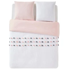 Parure de lit en toile de coton POUPIE blanc 240 x 220 cm - 4MURS