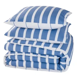 Parure de lit en toile de coton STRIPES bleu 260 x 240 cm - 4MURS