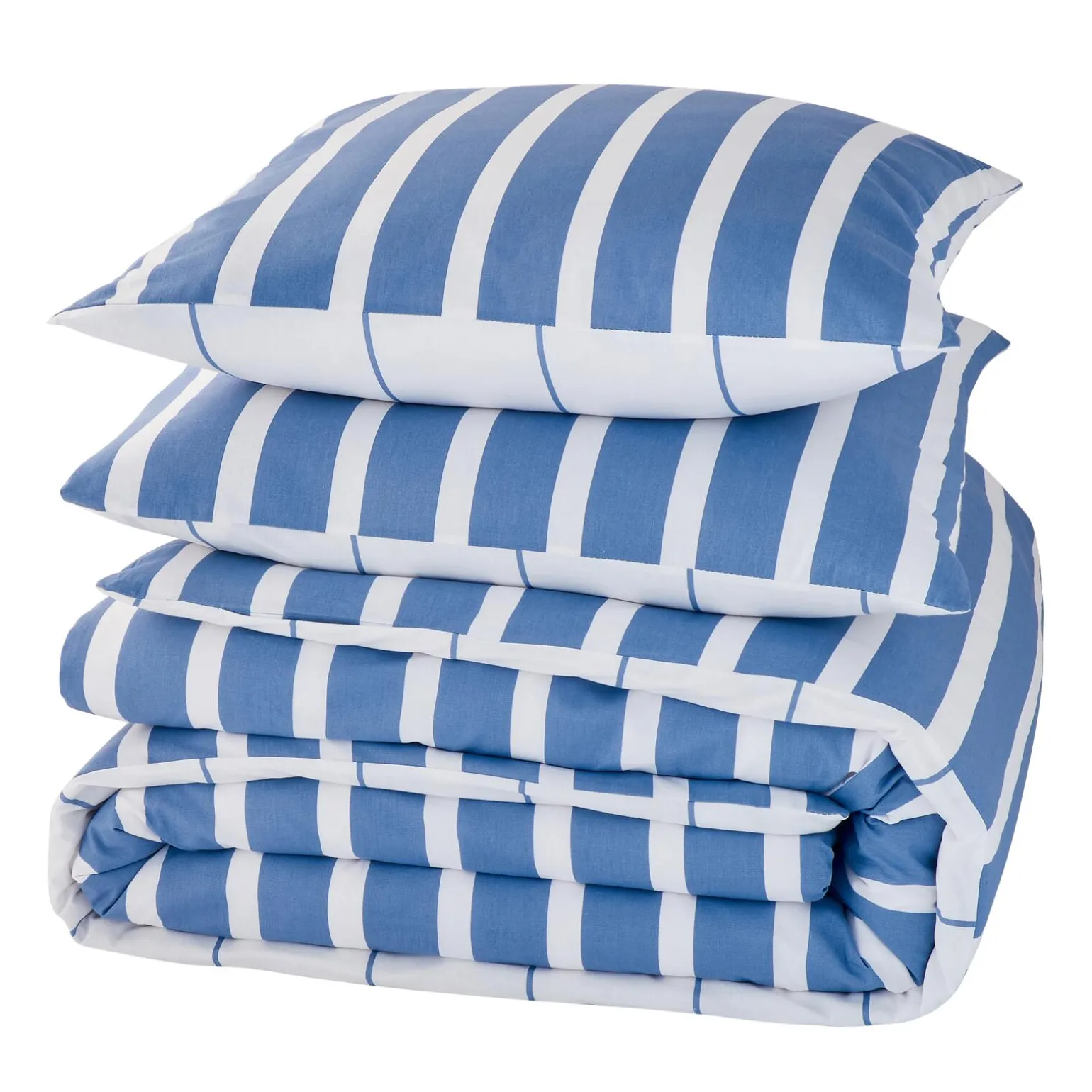 Parure de lit en toile de coton STRIPES bleu 260 x 240 cm - 4MURS