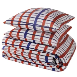 Parure de lit en toile de coton CASSAN rouge 260 x 240 cm - 4MURS