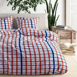 Parure de lit en toile de coton CASSAN rouge 260 x 240 cm - 4MURS