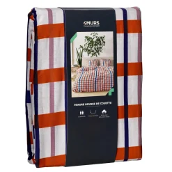 Parure de lit en toile de coton CASSAN rouge 260 x 240 cm - 4MURS