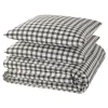 Parure de lit en toile de coton SOL beige/anthracite 240 x 220 cm