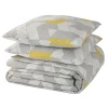 Parure de lit en toile de coton ALU BIG gris jaune 260 x 240 cm