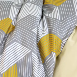 Parure de lit en toile de coton ALU BIG gris jaune 260 x 240 cm