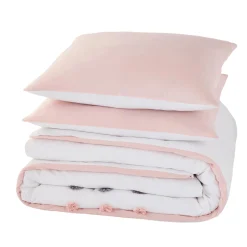 Parure de lit en toile de coton POUPIE blanc 260 x 240 cm - 4MURS
