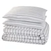 Parure de lit en toile de coton BRUSH STRIPES gris 260 x 240 cm