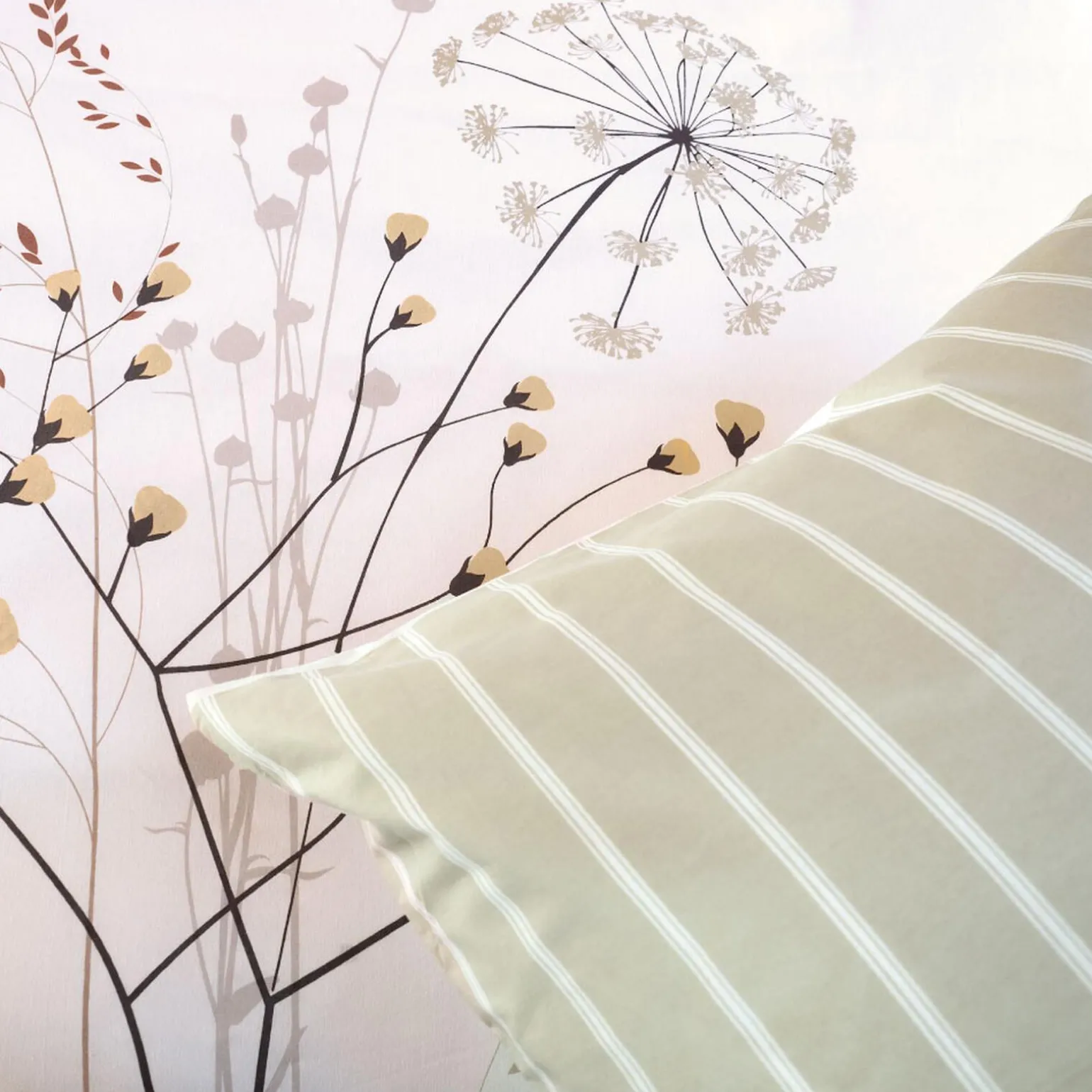 Parure de lit en toile de coton SOLIFLORE blanc 260 x 240 cm - 4MURS