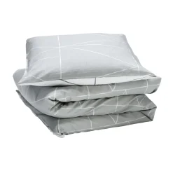 Parure de lit en toile de coton LOZI gris perle 140 x 200 cm - 4MURS