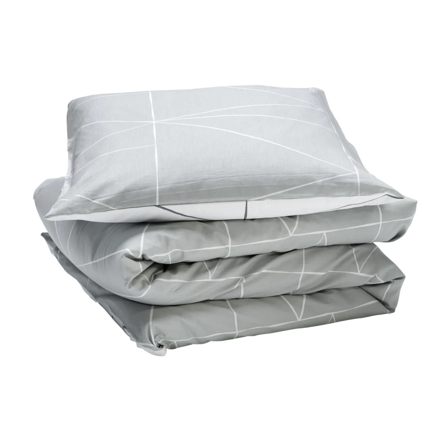 Parure de lit en toile de coton LOZI gris perle 140 x 200 cm - 4MURS