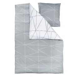 Parure de lit en toile de coton LOZI gris perle 140 x 200 cm - 4MURS