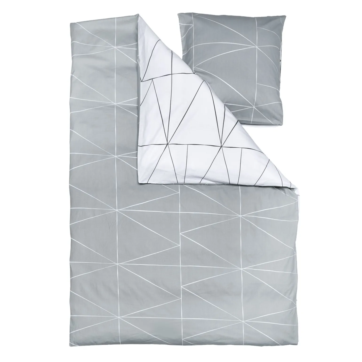Parure de lit en toile de coton LOZI gris perle 140 x 200 cm - 4MURS