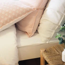 Parure de lit lin et coton lavé EVI rose 260 x 240 cm - 4MURS