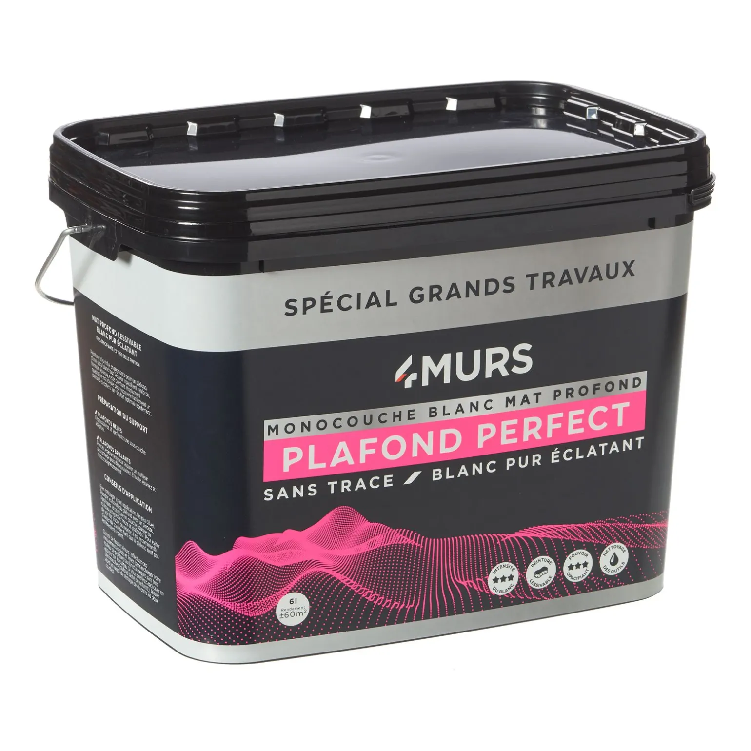 Peinture MONOCOUCHE PLAFONDS PERFECT Peinture blanc 6 L - 4MURS