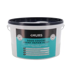 Peinture SOUS COUCHE AVANT PAPIER PEINT Peinture blanc 10 L - 4MURS