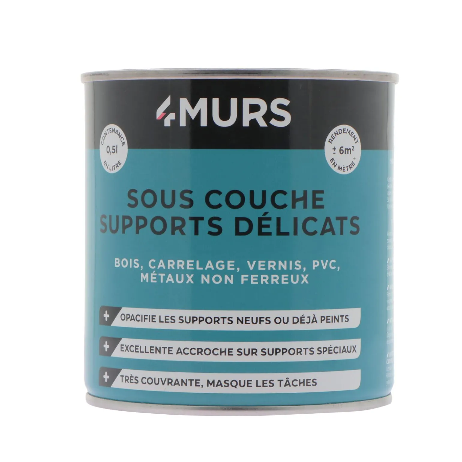 Peinture SOUS COUCHE SUPPORTS DÉLICATS Peinture blanc 0,5 L - 4MURS