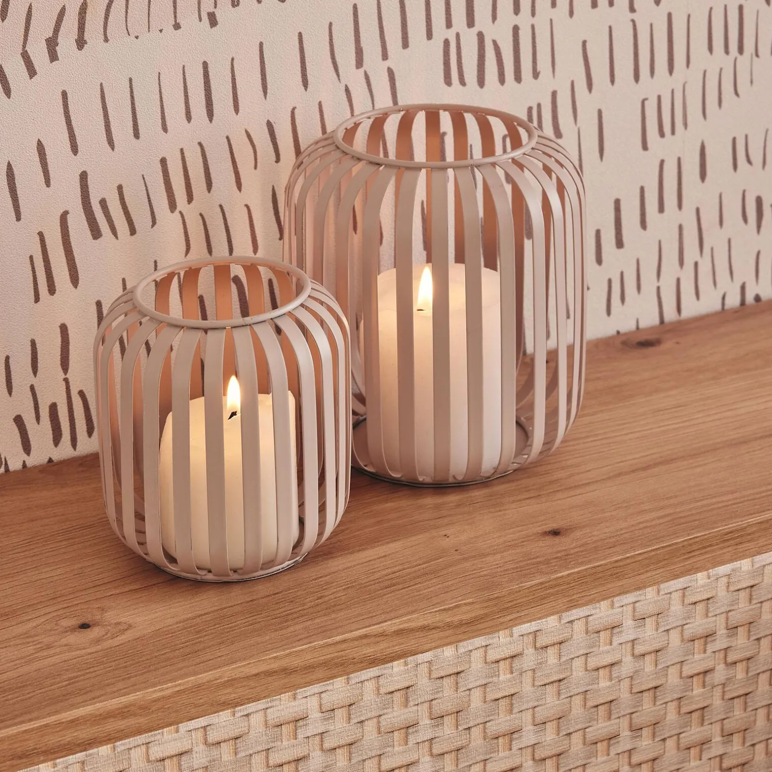 Photophore VIKI coloris beige diamètre 13 cm - 4MURS