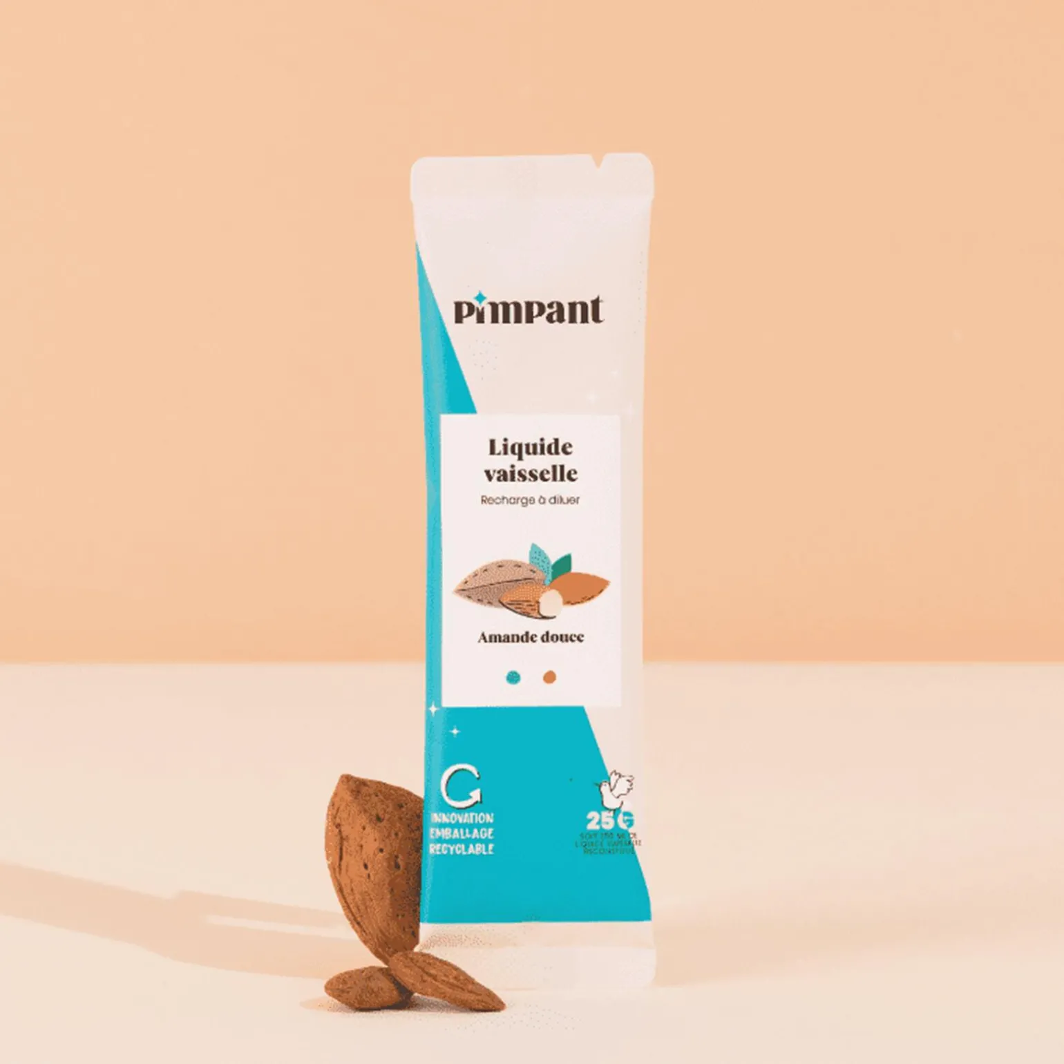 Pimpant Poudre vaisselle STICK RECHARGE AMANDE coloris bleu - 4MURS