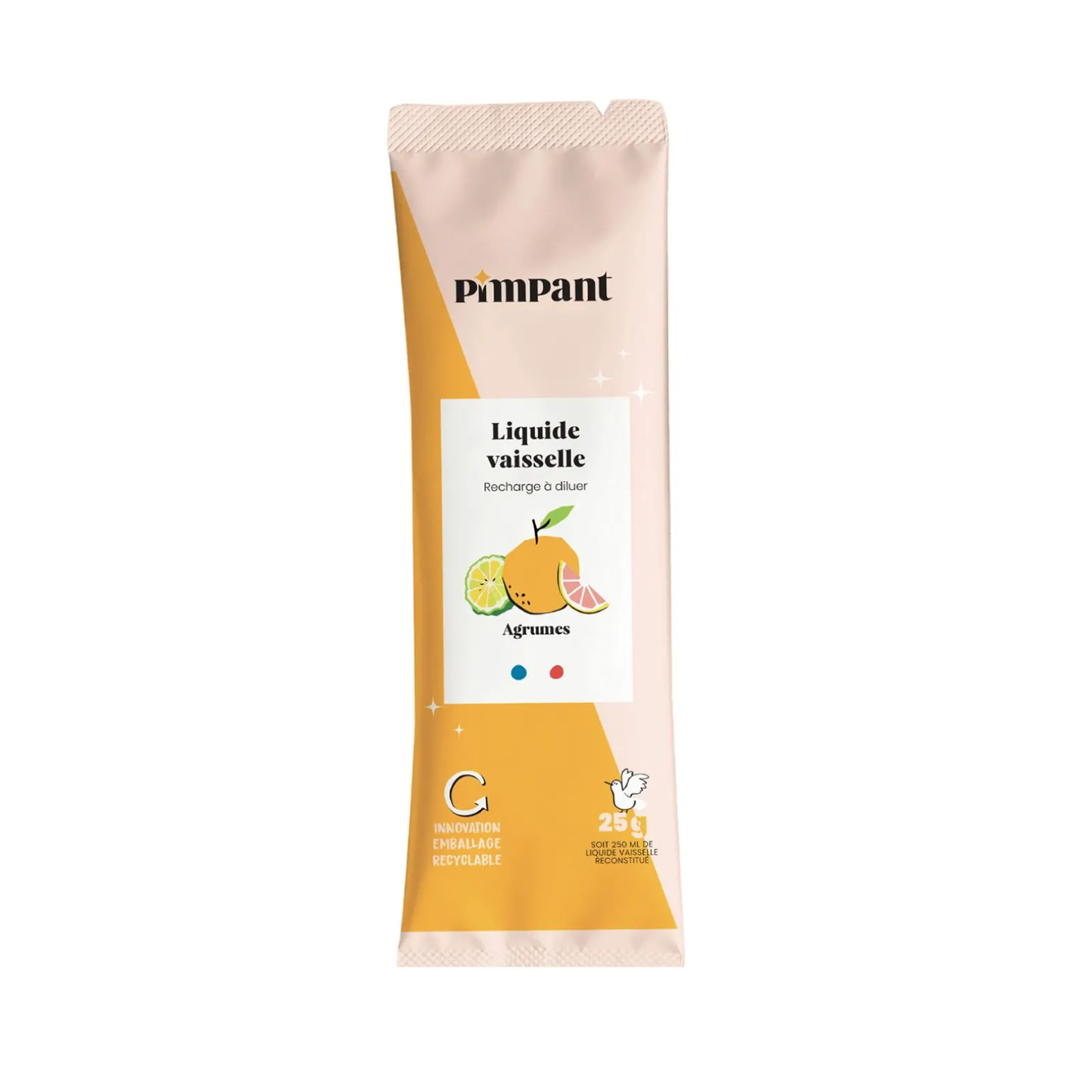 Pimpant Poudre vaisselle STICK RECHARGE AGRUMES orange - 4MURS