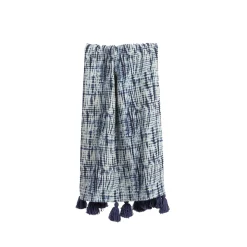 Plaid coton recyclé TIA coloris indigo - 4MURS