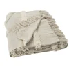 Plaid franges MAURO coloris blanc cassé - 4MURS