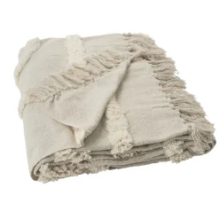 Plaid franges MAURO coloris blanc cassé - 4MURS