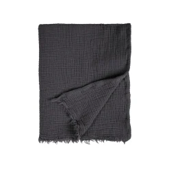 Plaid gaze de coton DIANA coloris ébène - 4MURS