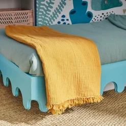 Plaid gaze de coton OCRA coloris ocre - 4MURS