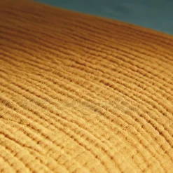 Plaid gaze de coton OCRA coloris ocre - 4MURS