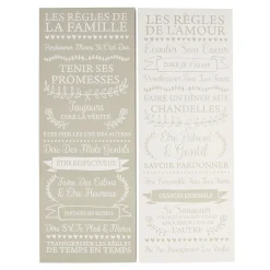 Plaque murale en bois HOUSE RULES coloris gris - 4MURS
