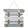 Plaque murale en bois OCÉANE coloris bleu - 4MURS