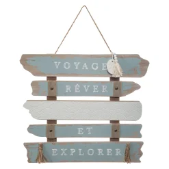 Plaque murale en bois OCÉANE coloris bleu - 4MURS