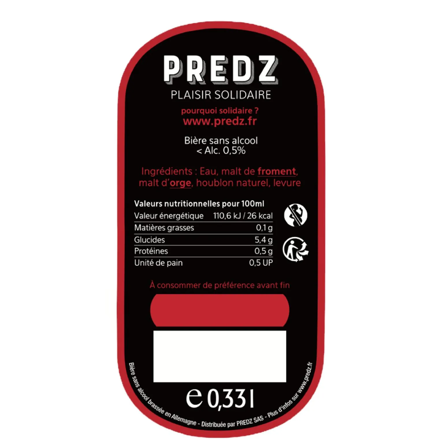 PREDZ Bière sans alcool SPORT - 4MURS