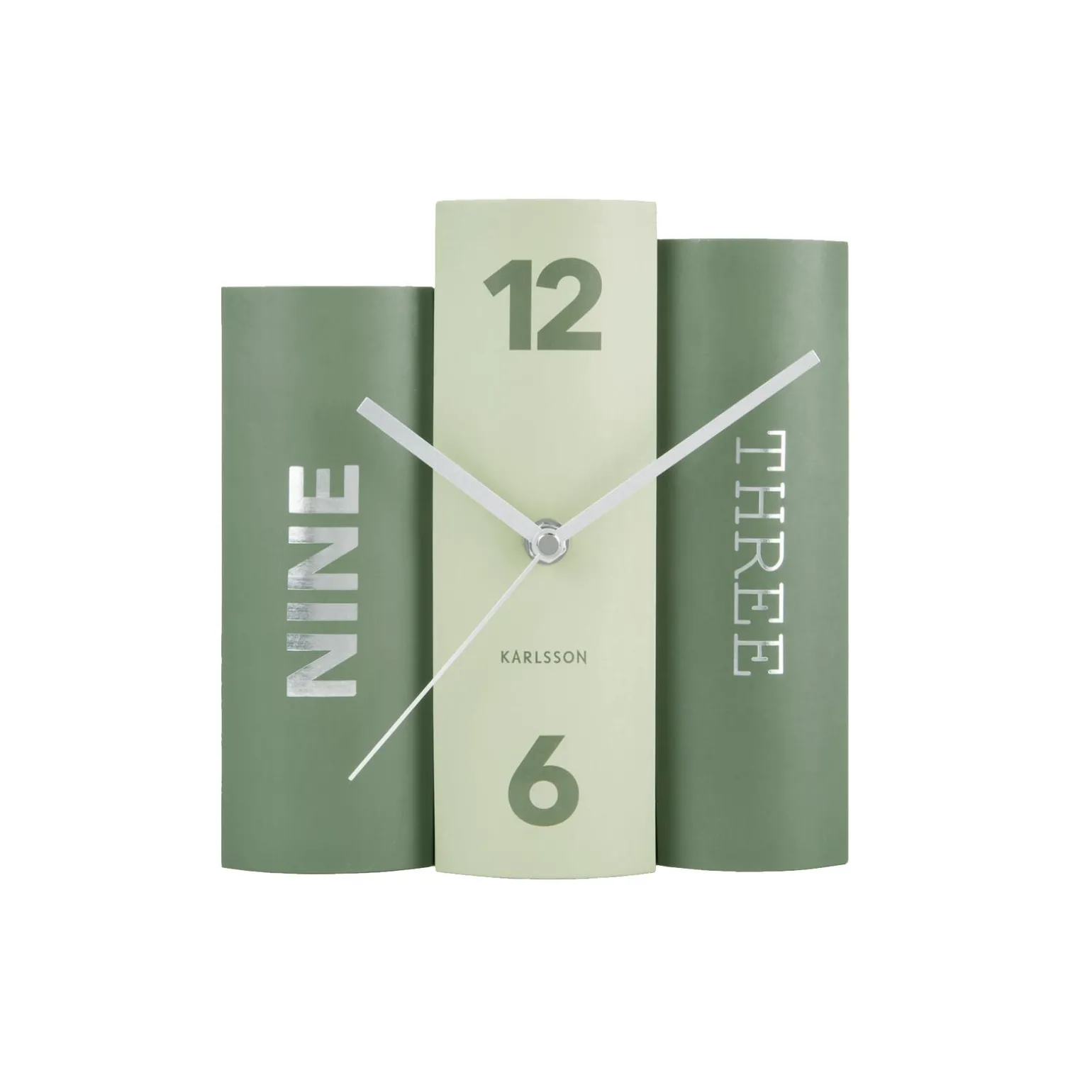 Present Time Horloge à poser BOOK coloris vert - 4MURS
