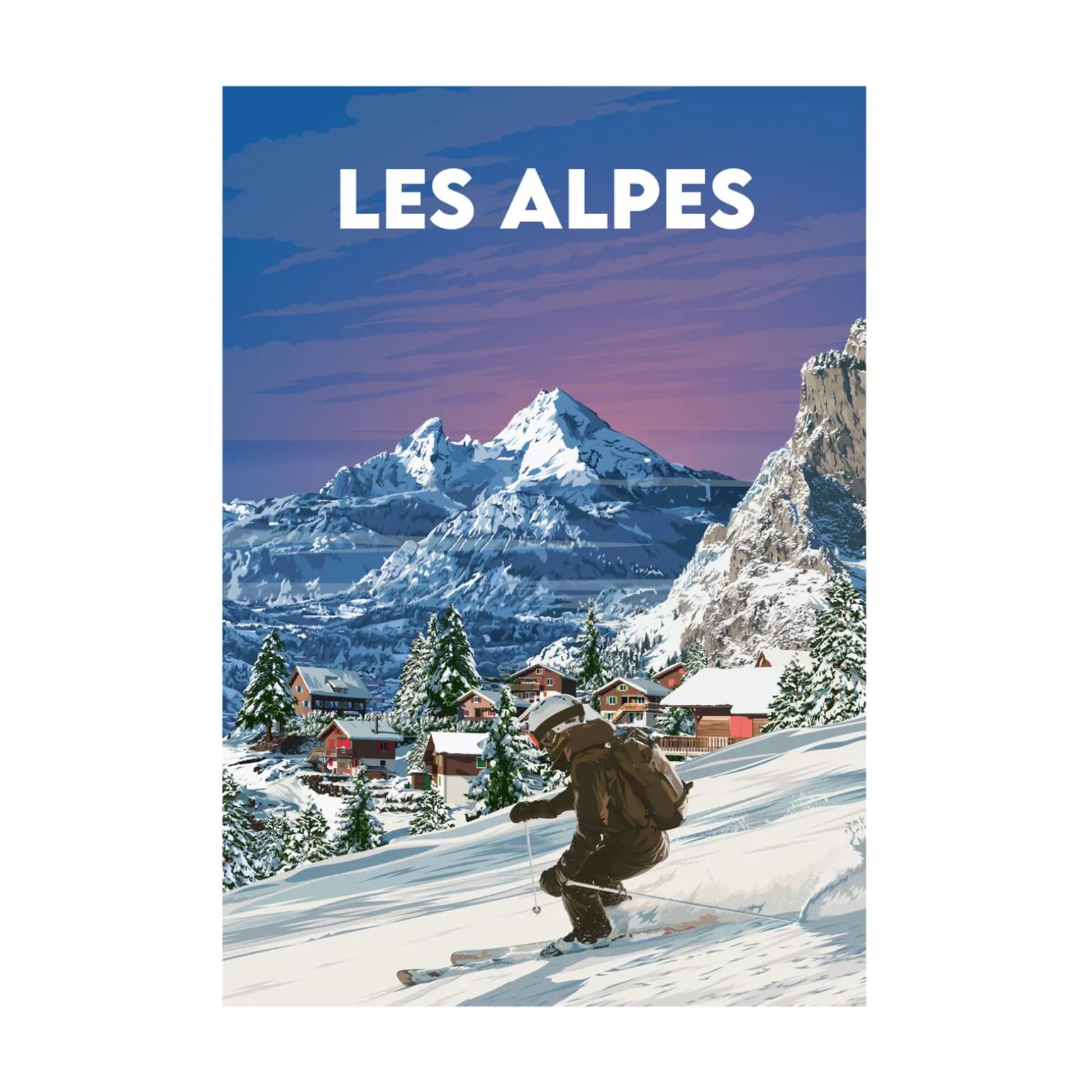 PRINTYMANIA Affiche ALPES 30 x 40 cm - 4MURS